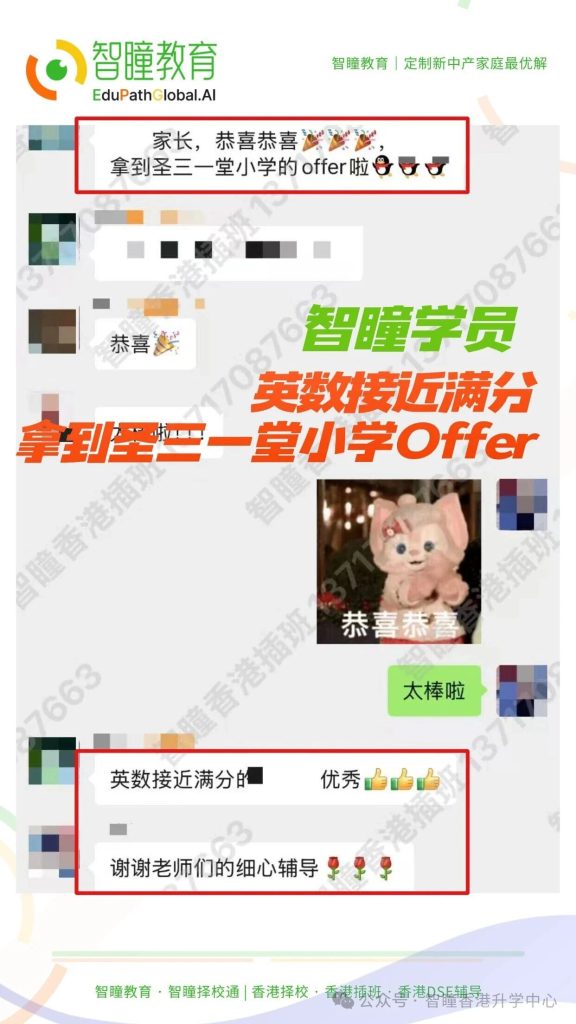 🔥智瞳香港插班喜报 英数接近满分录取