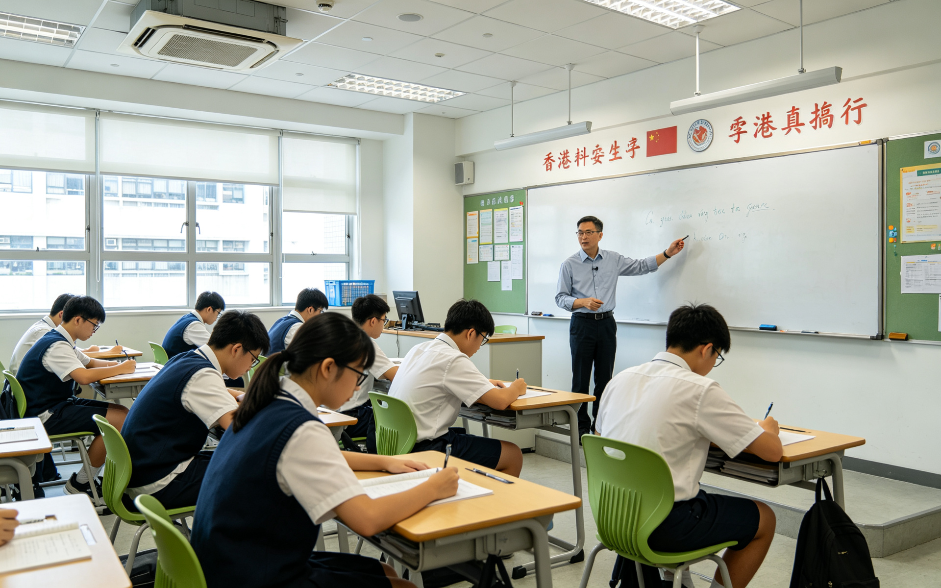 香港中学教室上课场景