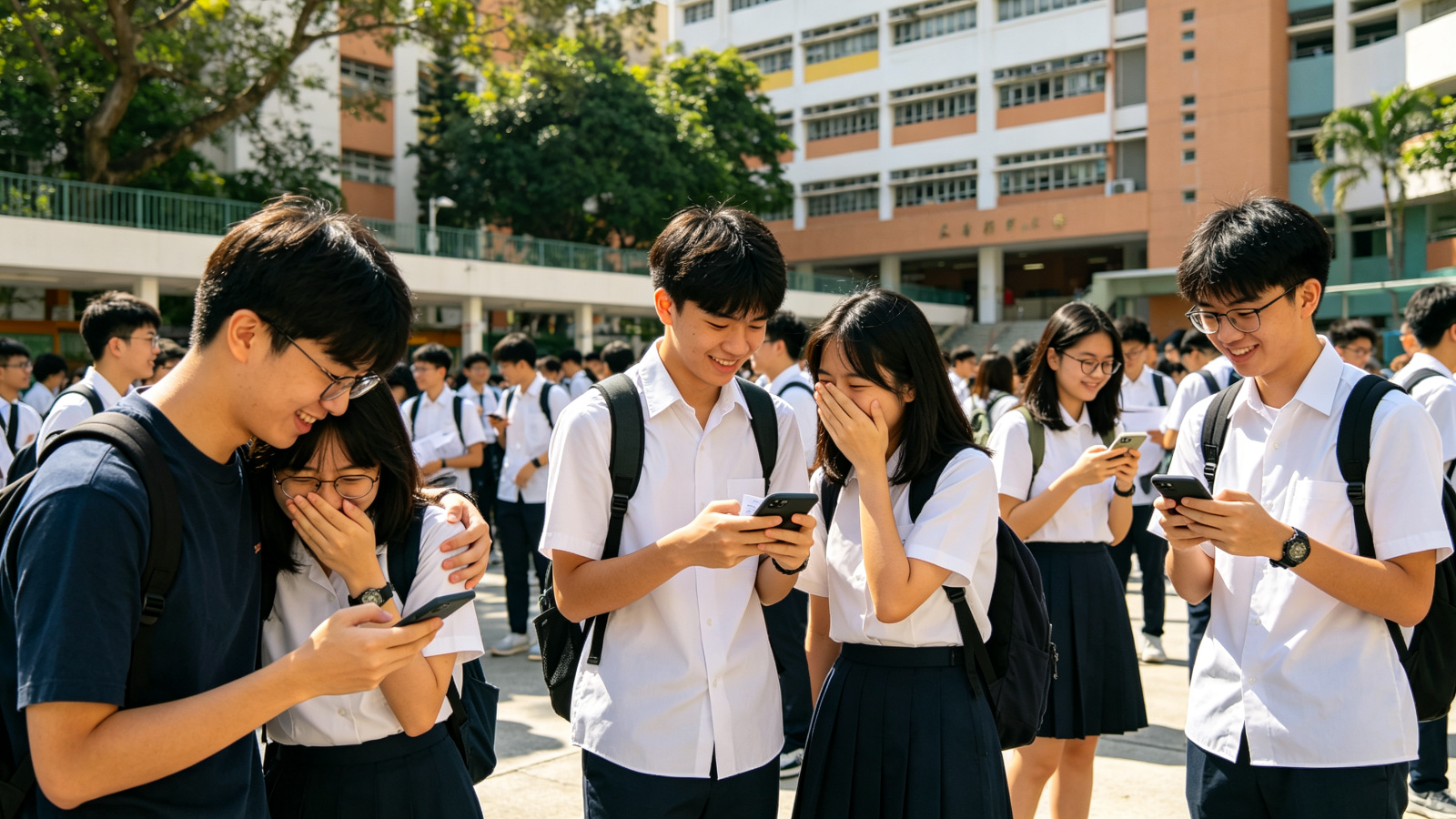 DSE放榜日学生查看成绩