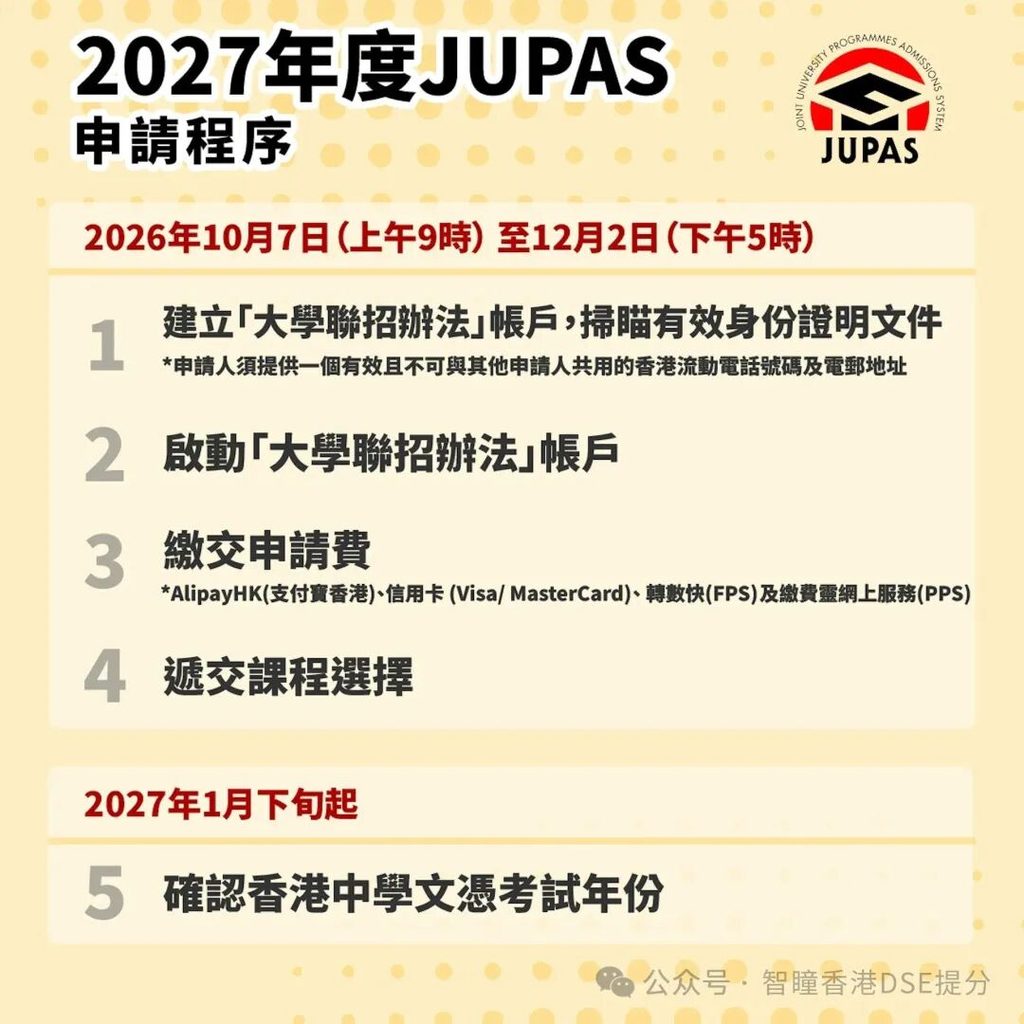 倒计时15天!2027 JUPAS 10月7日早9点开网:今年多了4个新变化,拖到后面多掏500